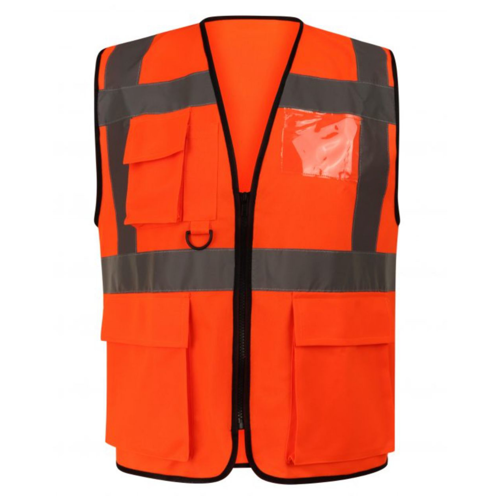 VISIPRO Unisex Front-Zip Reflective Safety Vest with Pockets 8