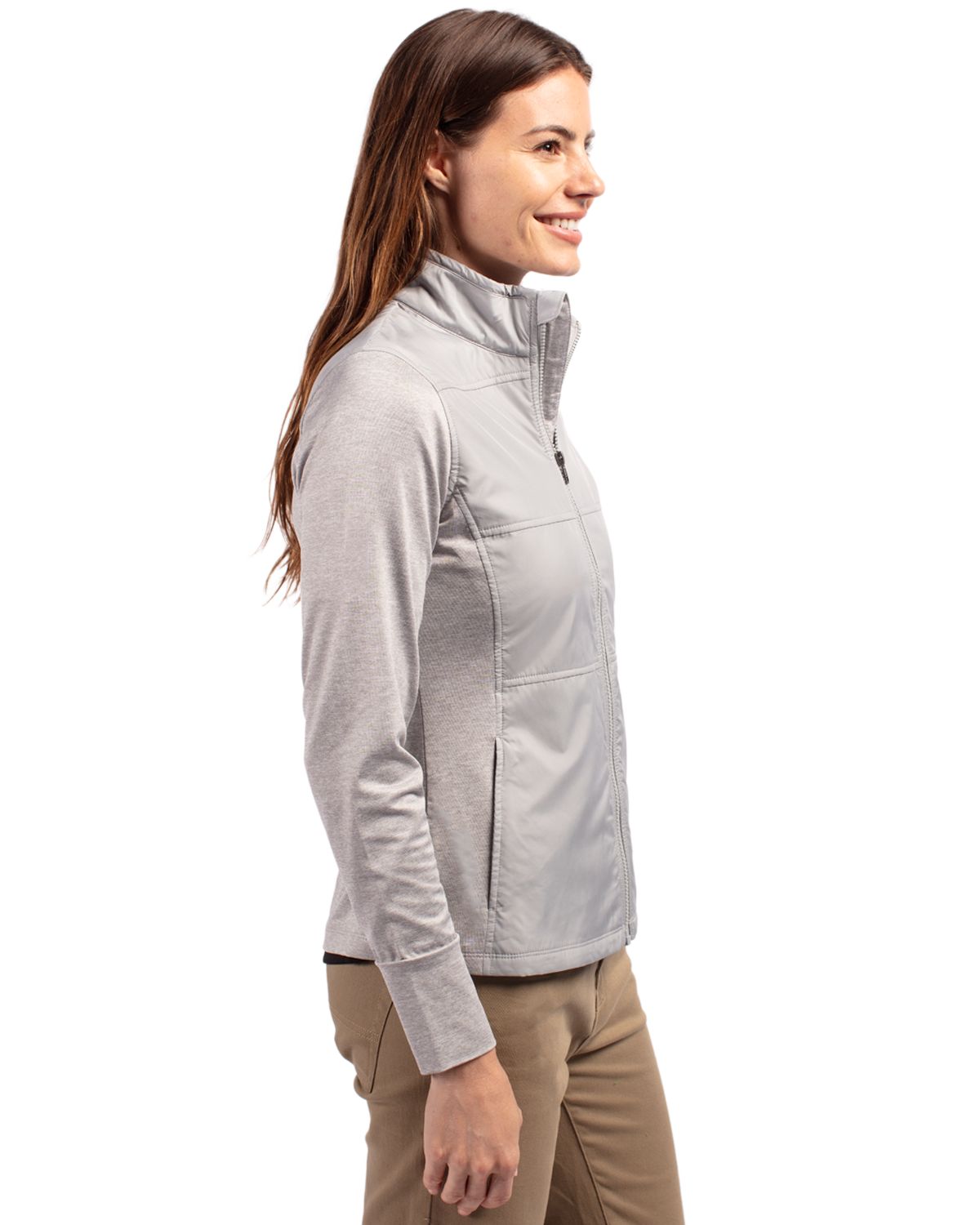 Cutter & Buck Stealth Recycled Hybrid Quilted Womens Windbreaker Jacket 35