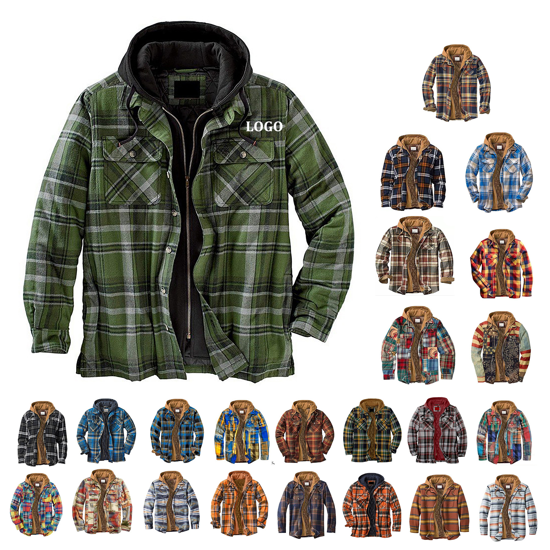 Plaid Cotton Hooded Jacket 6