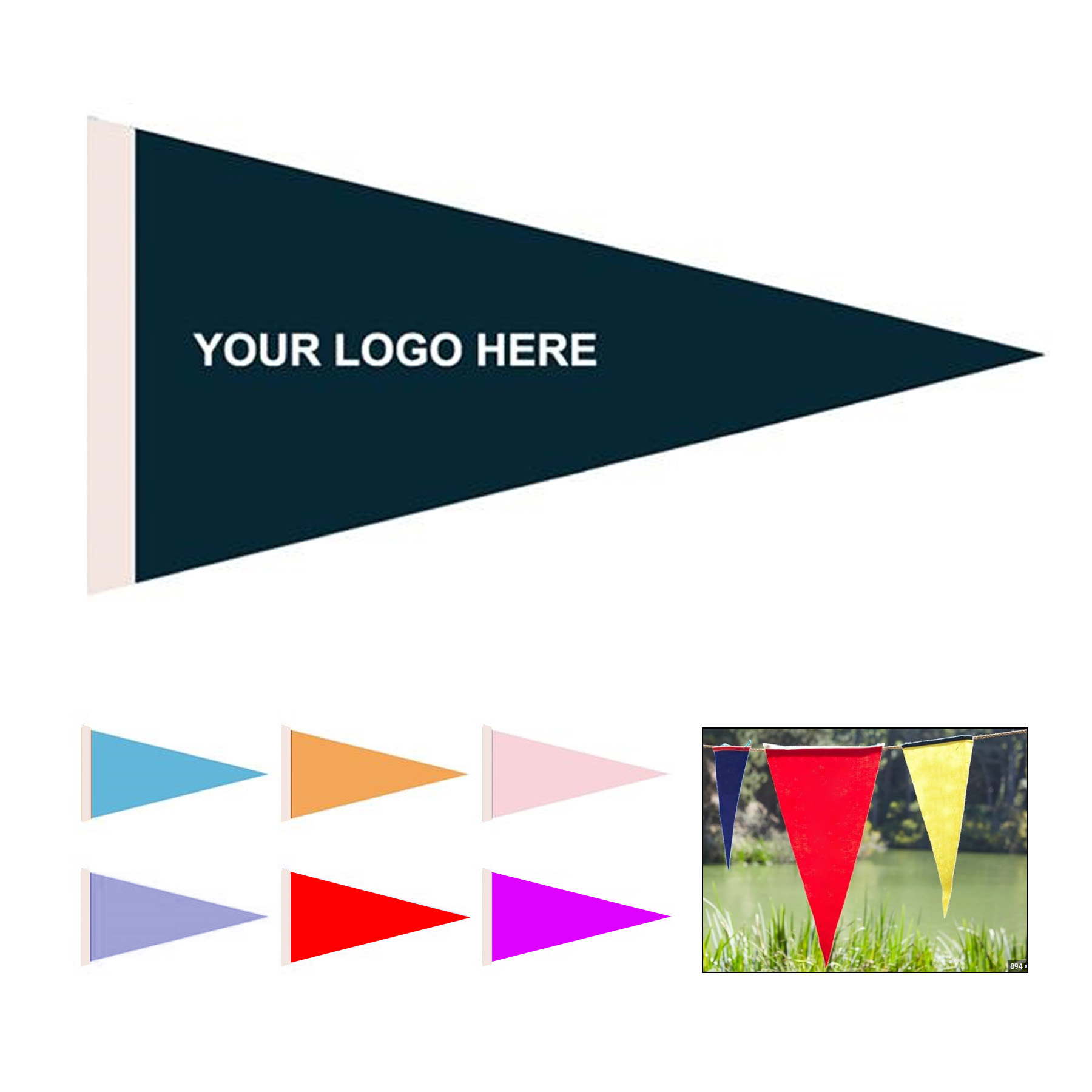 Heat Transferred Felt Pennant Flags 2