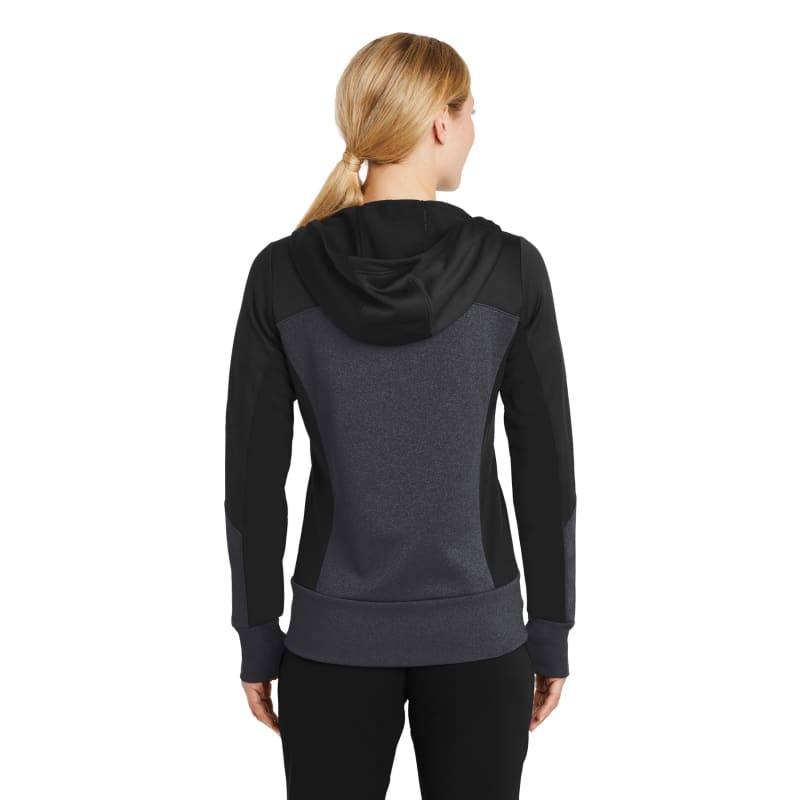Sport-Tek Women's Tech Fleece Colorblock Full-Zip Hooded Jacket. 19