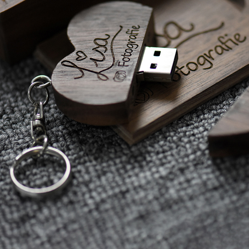 Heart Shape Wooden USB Flash Drive 1