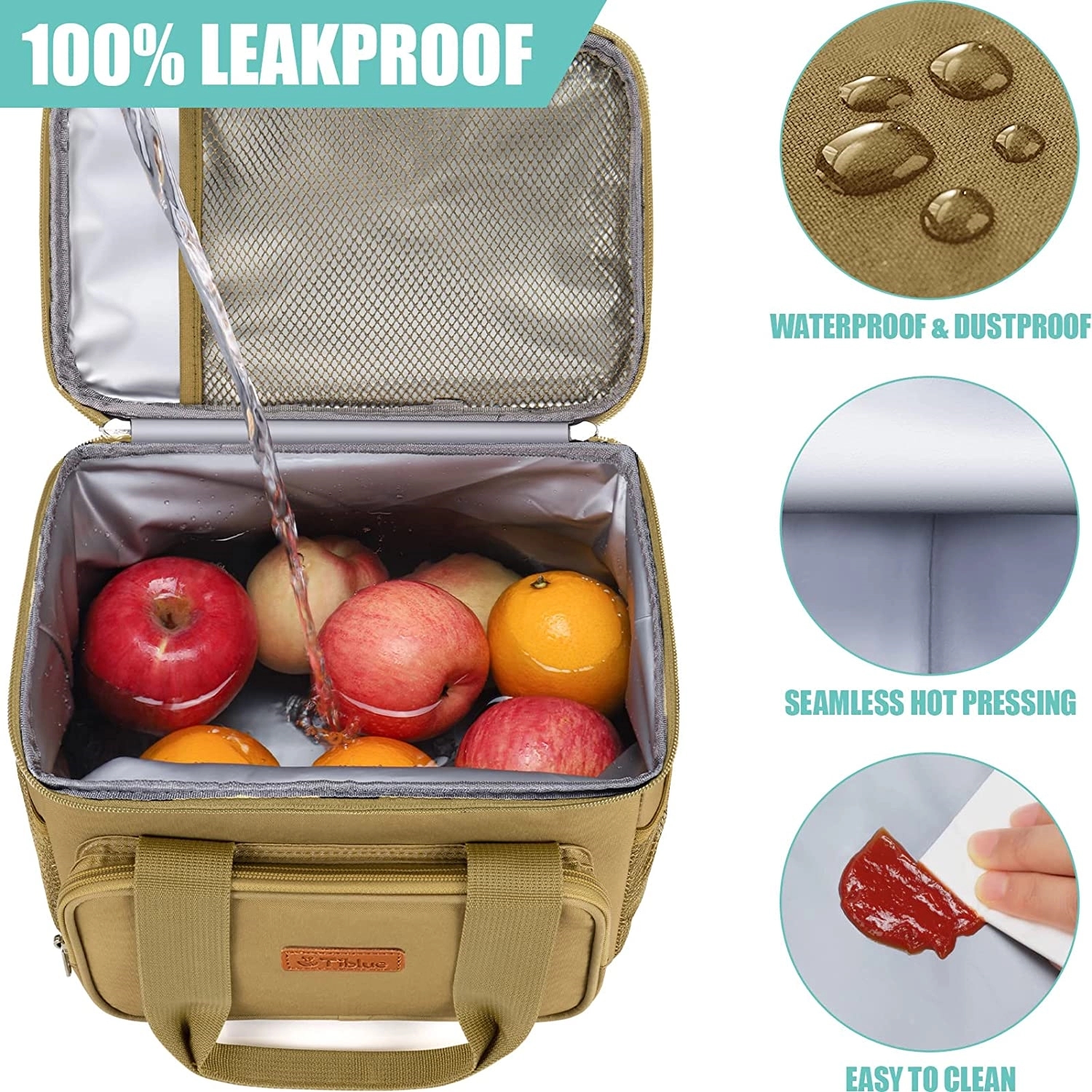 Leakproof Reusable Lunch Bag With Molle Webbing 2