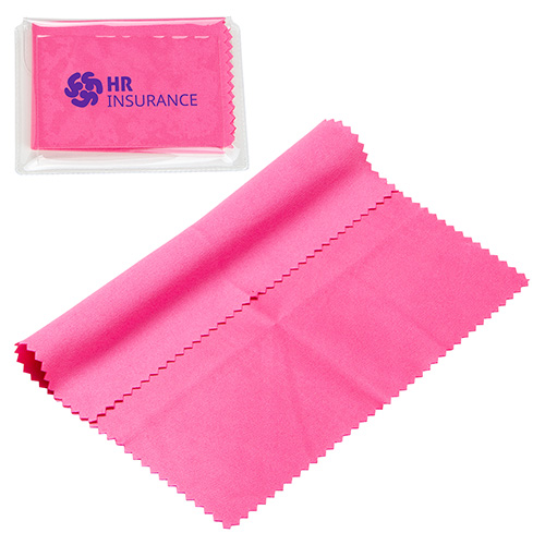 6" x 6" 220GSM Microfiber Cleaning Cloth in Clear PVC Case 33