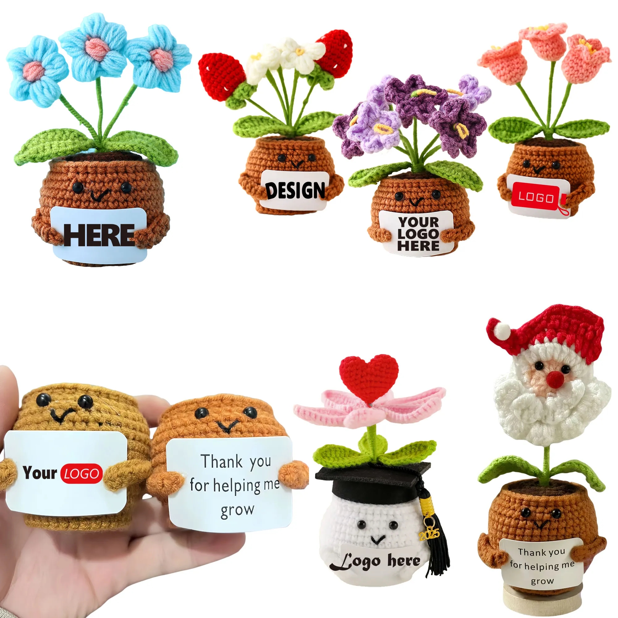 Heartwarming Hand Knitted Crochet Potted Plant Ornament