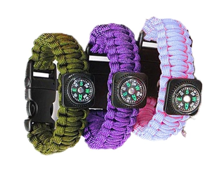 Paracord Survival Bracelet With Compass & Whistle 1