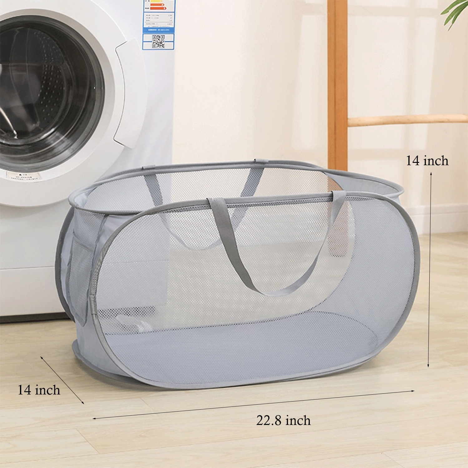 Foldable Pop Up Breathable Mesh Dirty Clothes Laundry Basket 9