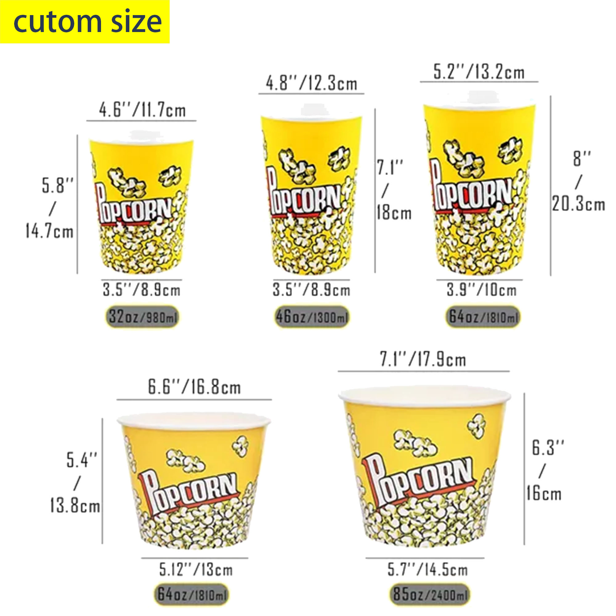 Custom 32 OZ Fried Chicken Popcorn Bucket Snack Tub 1