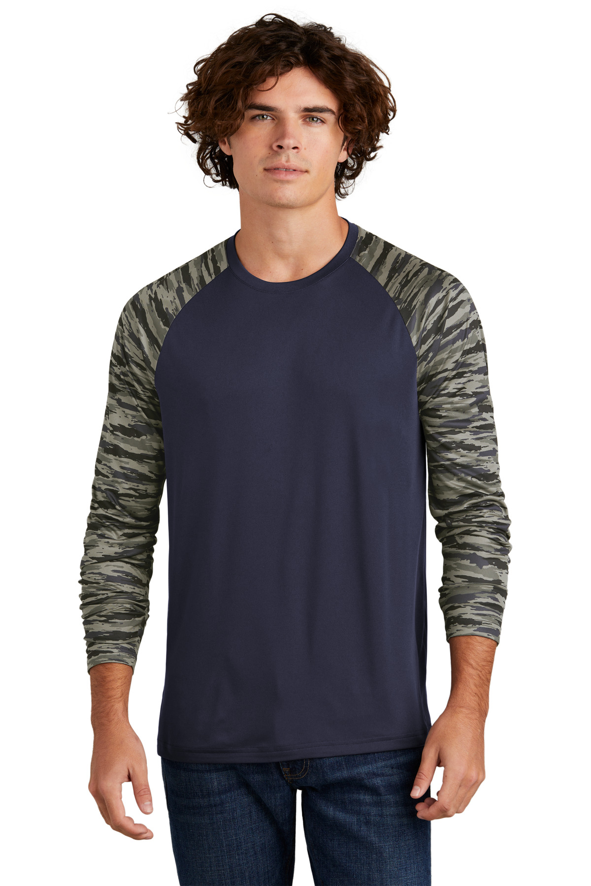 Sport-Tek Drift Camo Colorblock Long Sleeve Tee ST376LS 10