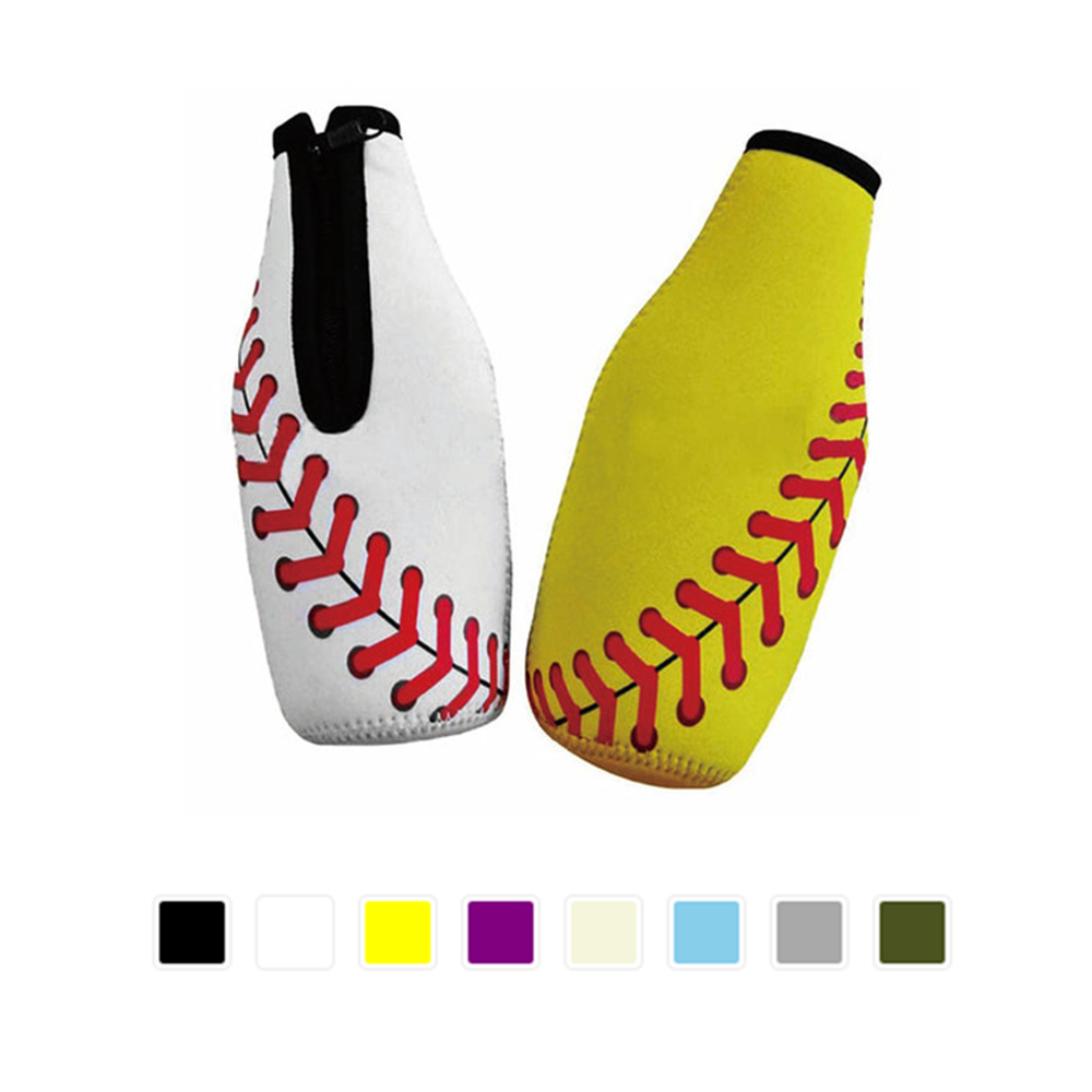 Zipped Neoprene Baseball Bottle Cooler 3