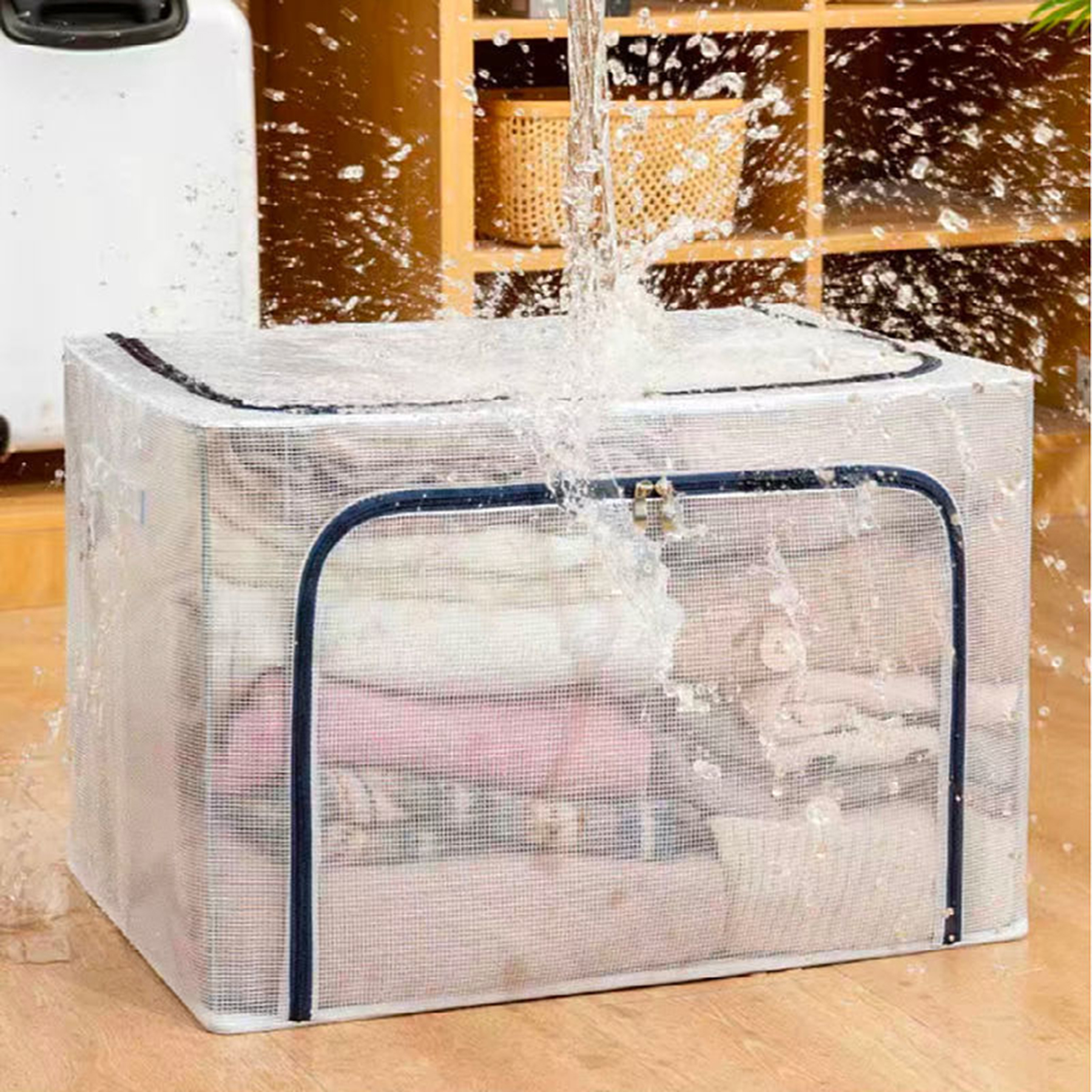 Steel Frame Clothing Bath Towels Organizer Box 3