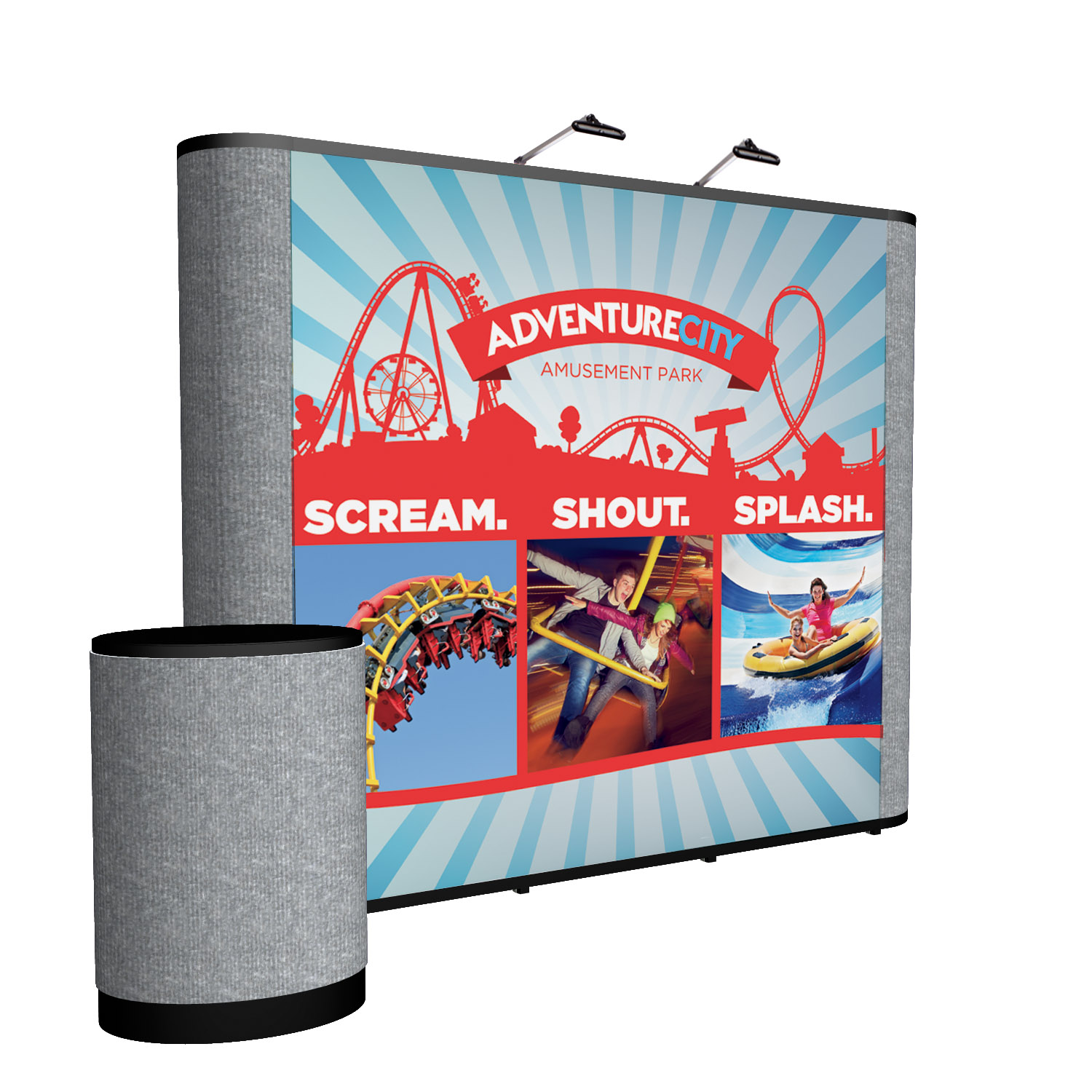 10' Straight Show 'N Rise Floor Display Kit (Mural with Fabric Ends) 3