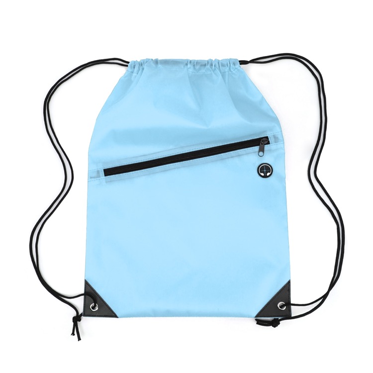 Drawstring Backpack with Front Zipper Pocket 34