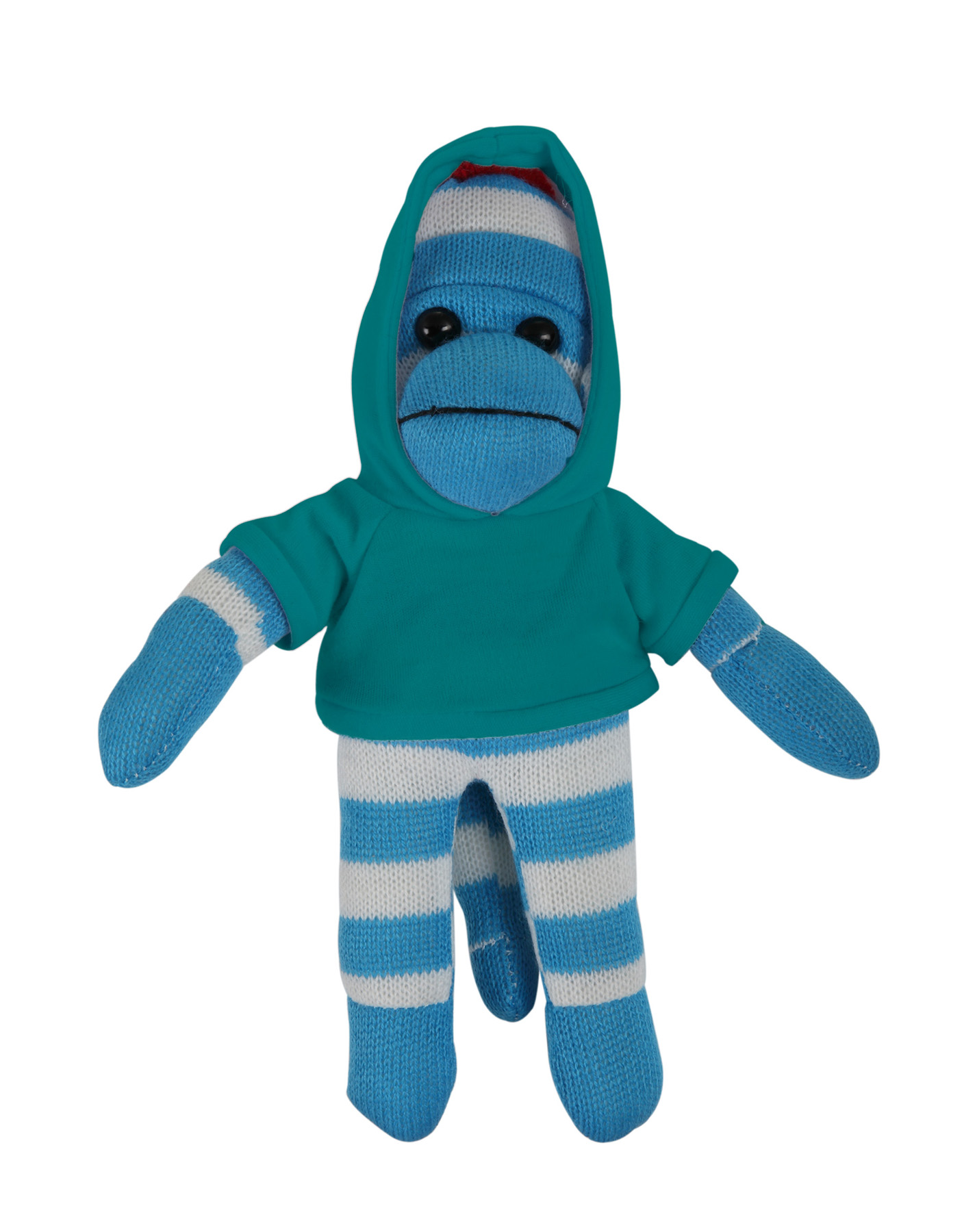 soft plush Blue Sock Monkey with hoodie 22