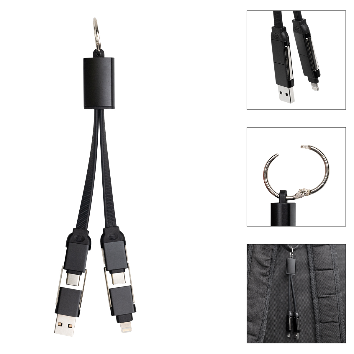 Multi-Charge Cables With Round Carabiner 2