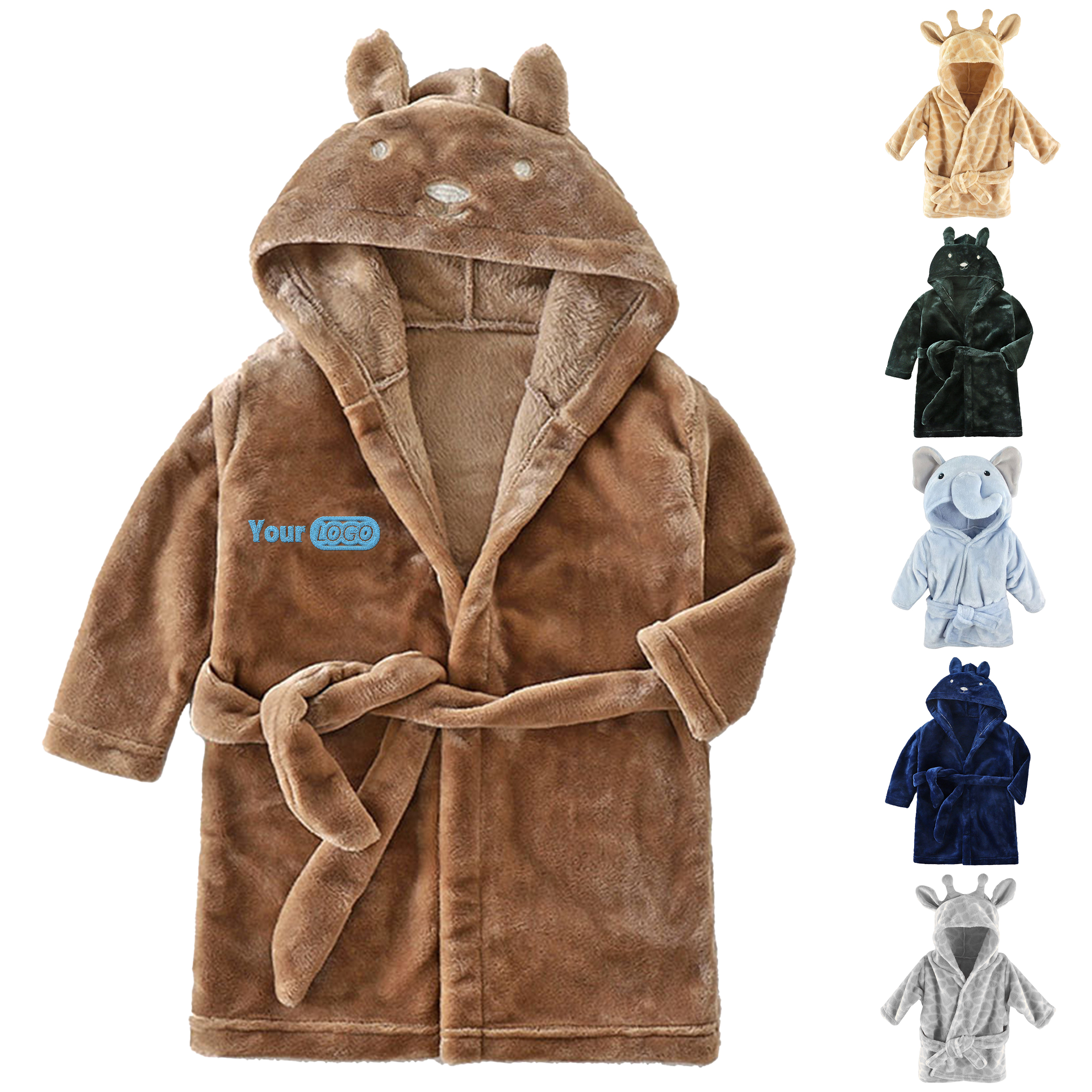 Other Fabric Soft And Cuddly Animal Hooded Bathrobe For Babies And Toddlers 2