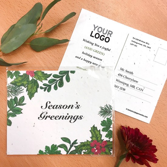 Season's Greenings Plantable Holiday Postcards 2