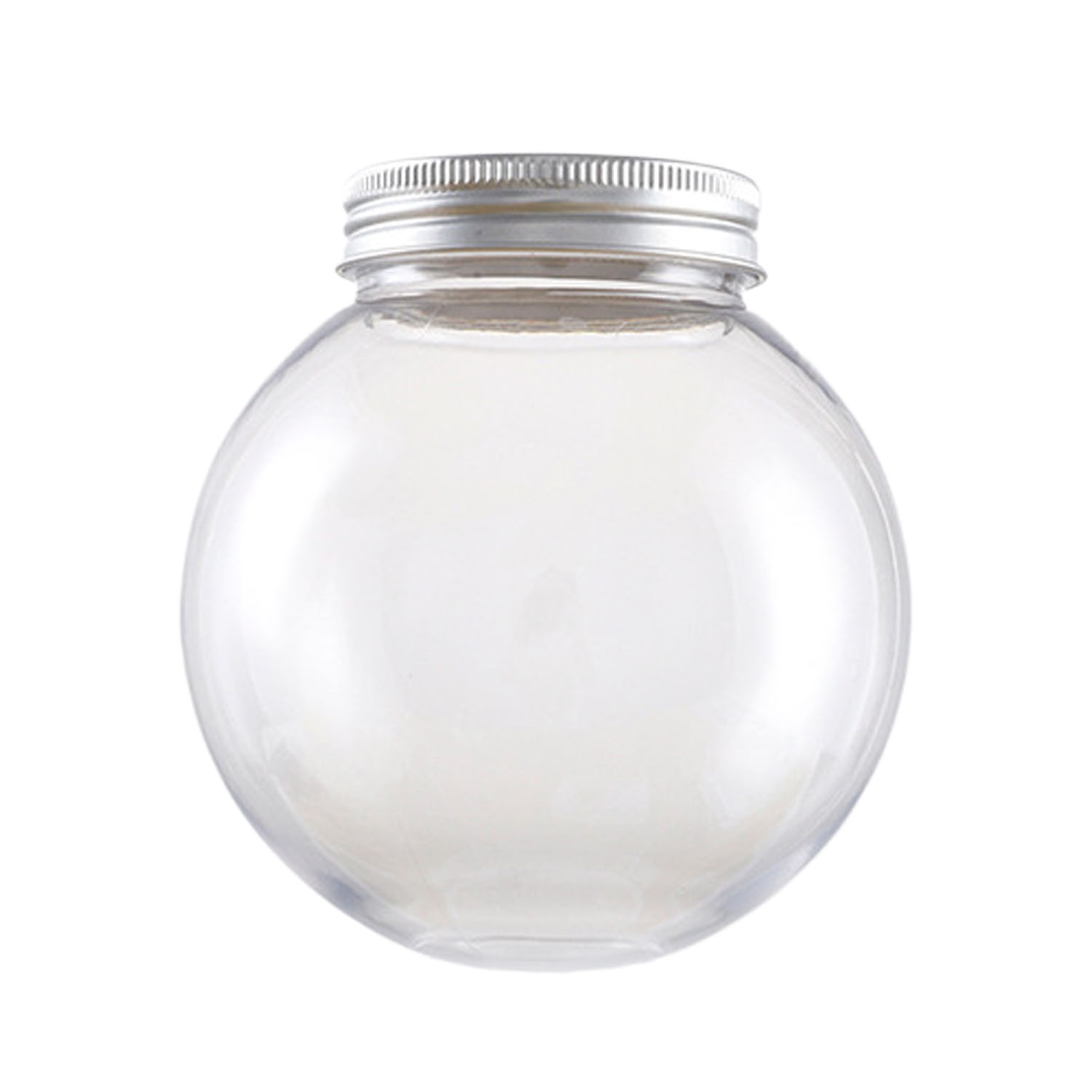 17oz Round Clear Plastic Bottle w/ Lid 2