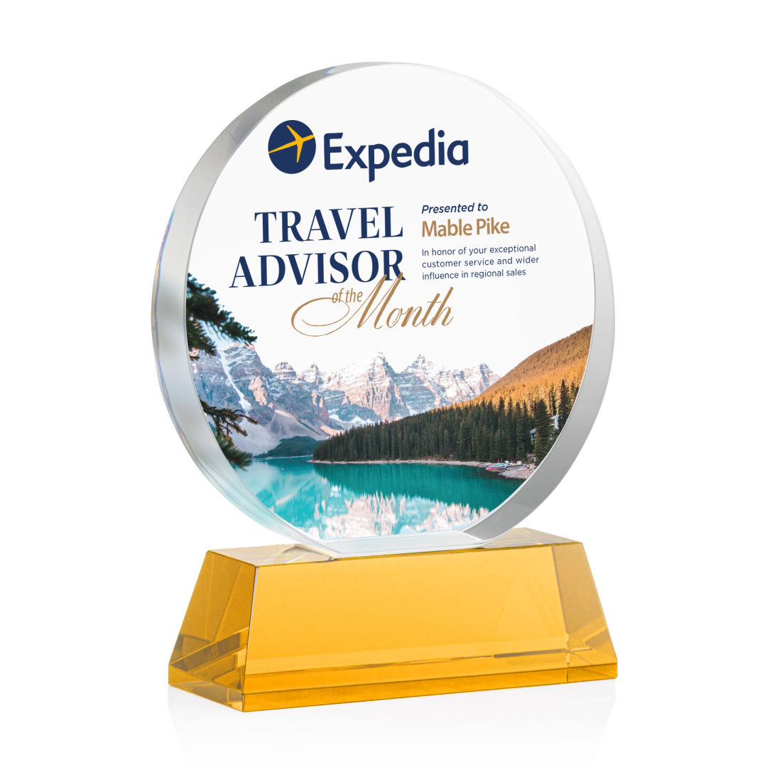 Glenwood Vividprint™ Award on Base - Amber 9