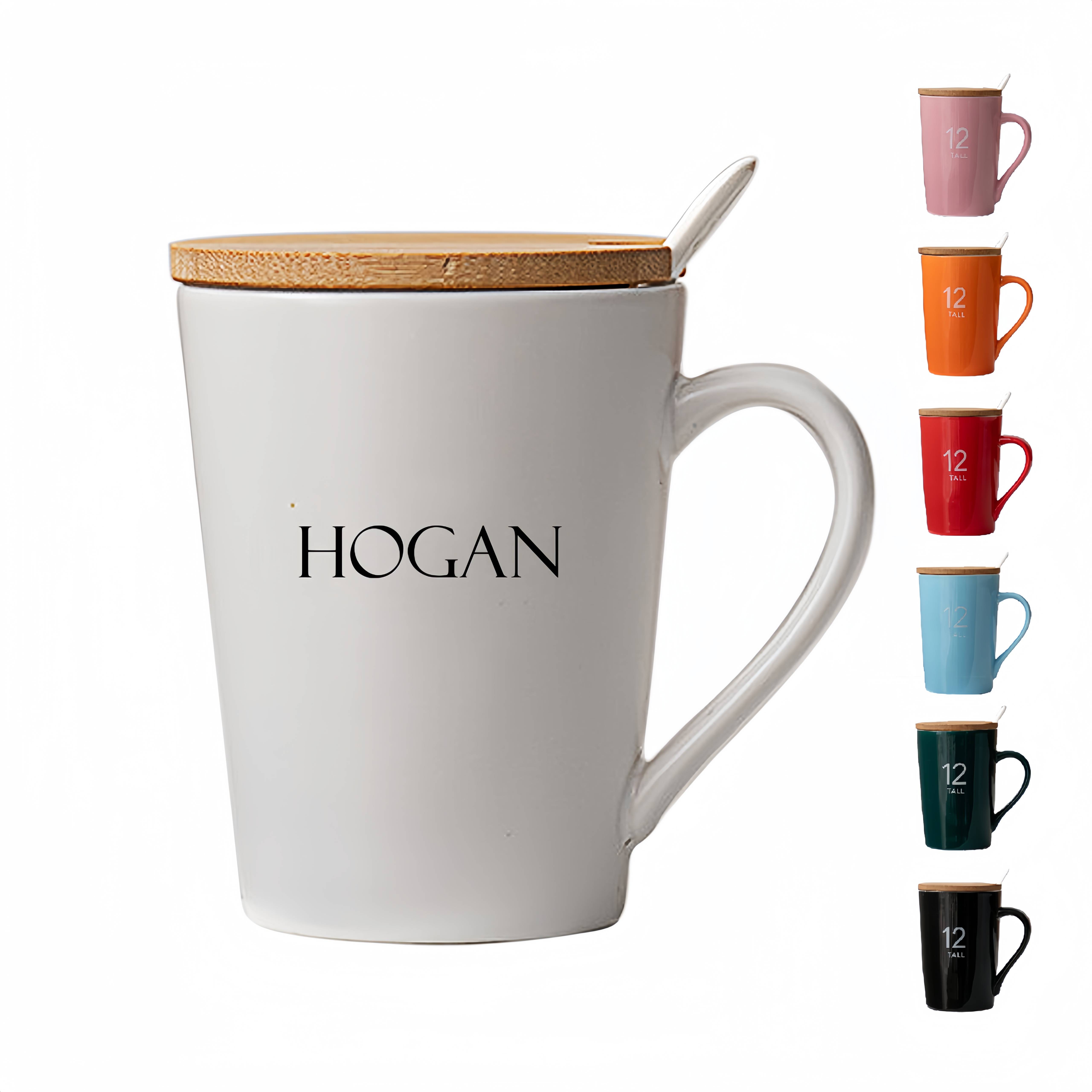 Customized Couple minimalist ceramic mug with lid 1