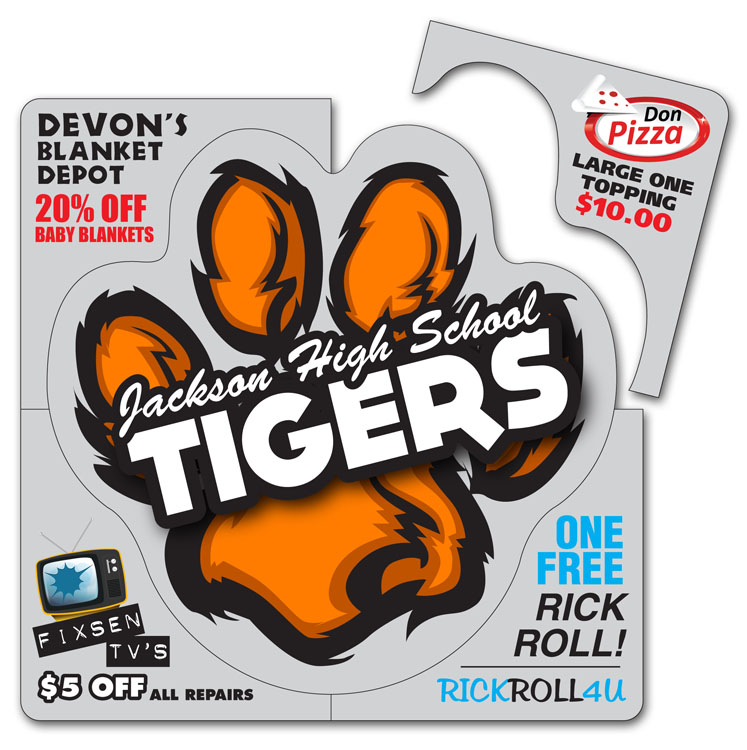 Corner Coupon Paw Print Magnet - 6x6 Round Corners 40 Mil Outdoor Safe 3