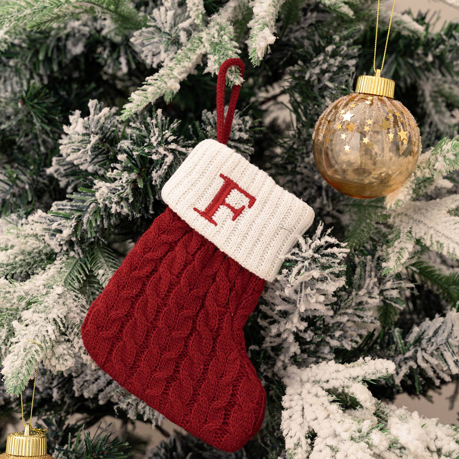 Mini Cotton Knitted Christmas Stocking 18