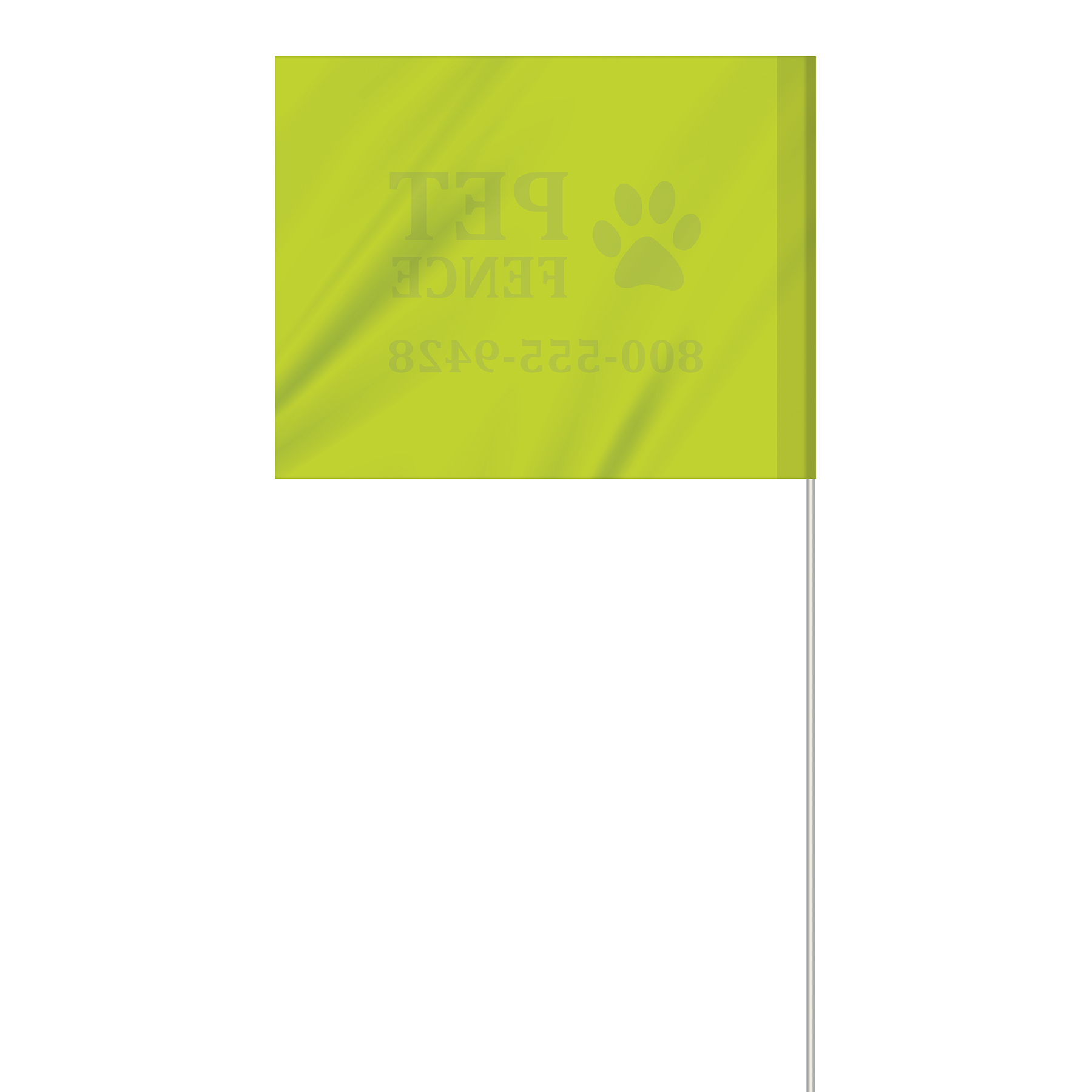 1-Color 4" x 5" Custom Vinyl Marking Flag w/ 18" Fiberglass Staff 14