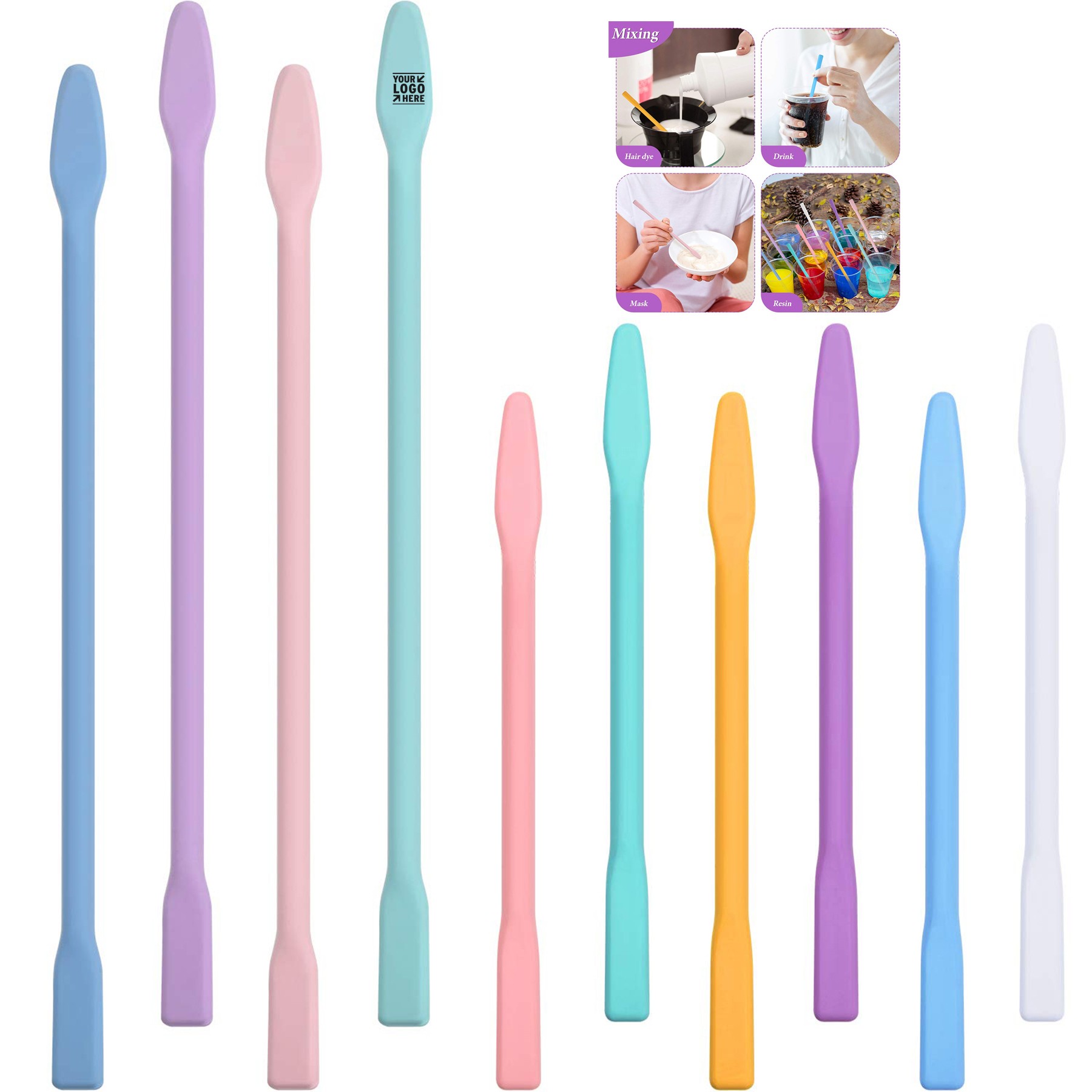 10 Pieces Silicone Stir Sticks 1