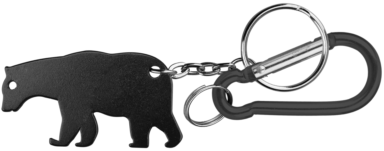 Bear shape bottle opener with key chain & carabineer 4