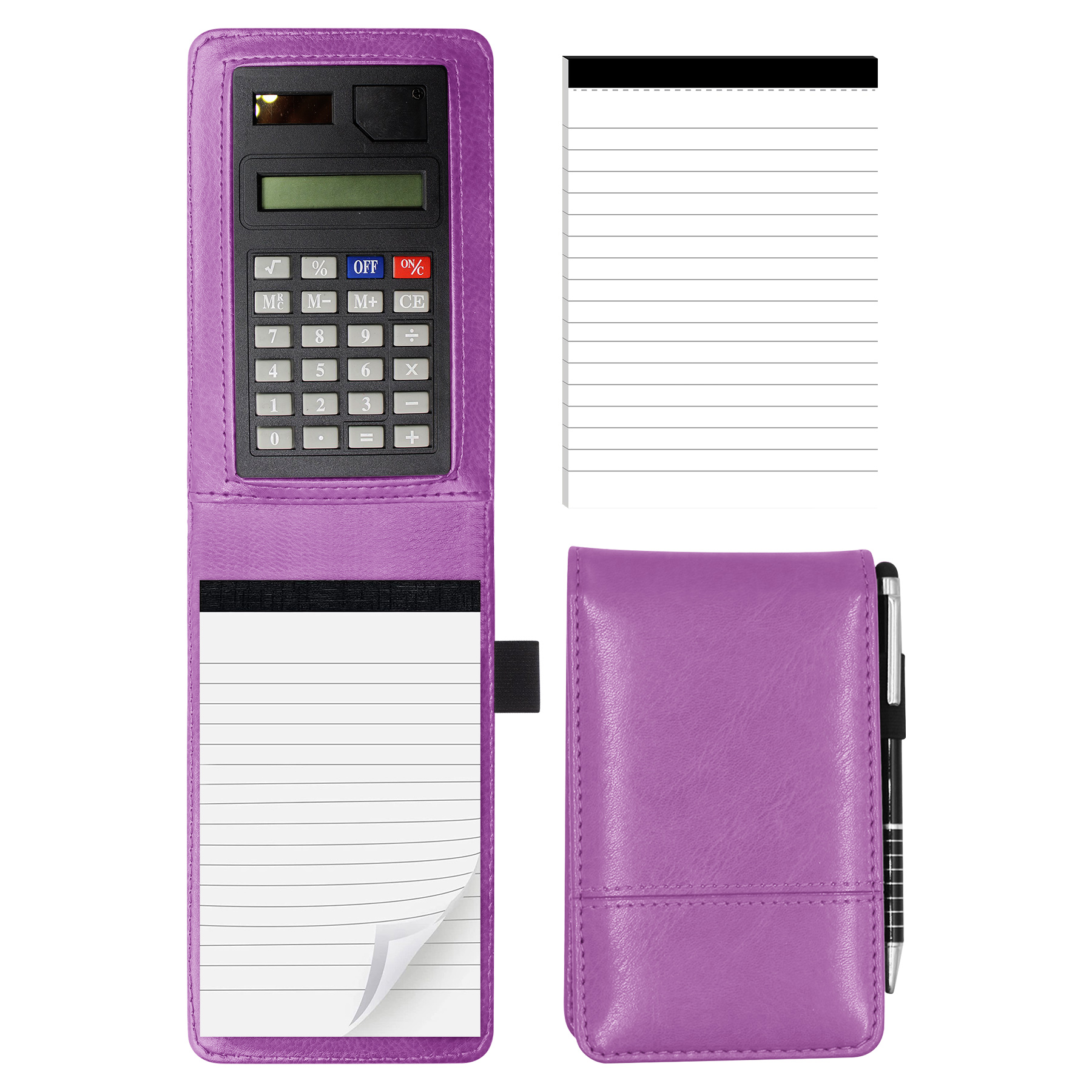Embossed Pocket A7 PU Memo Notepad With Calculator 1