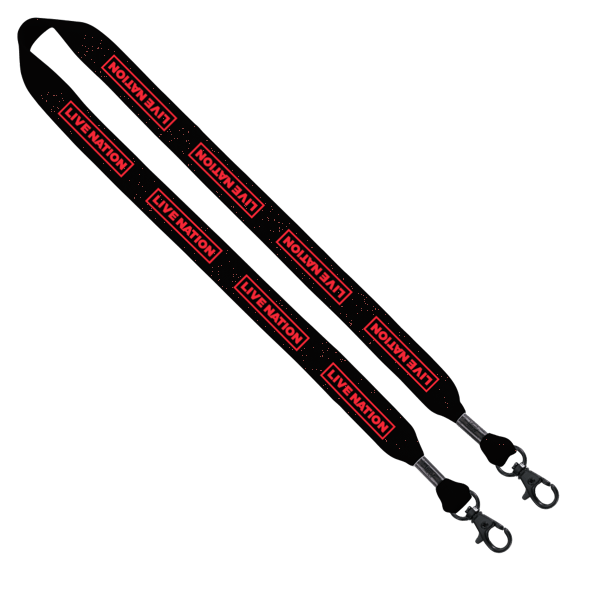 3/4" Cotton Double Lobster Clip Lanyard 25