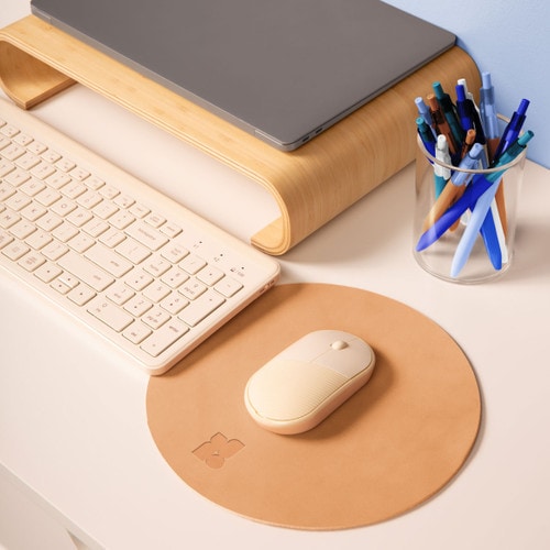 ROUND LEATHER MOUSEPAD