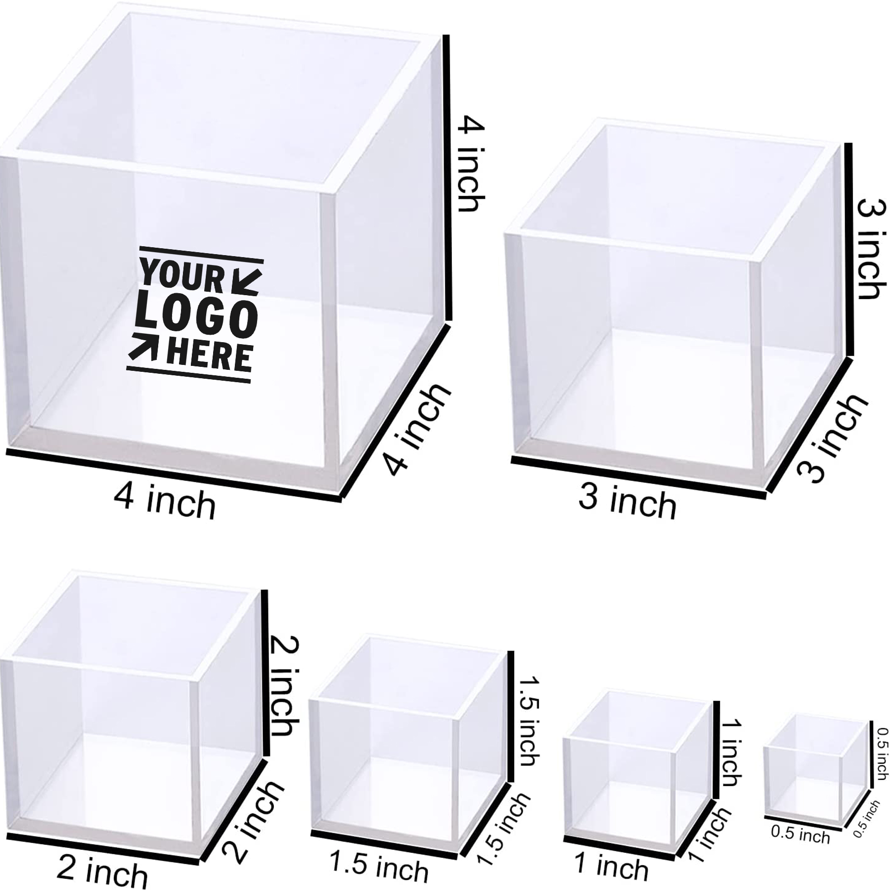 6 Pcs Clear Silicone Cube Molds