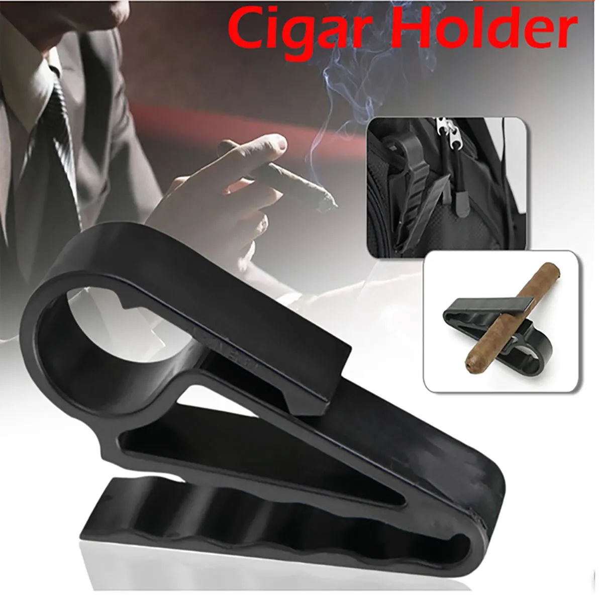 Cigar Holder Golf Cart Minder Clamp Smoking Products Stand 5