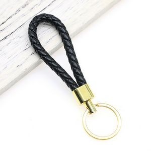Stylish Weaved PU Leather Keychain with Metal Buckle 38