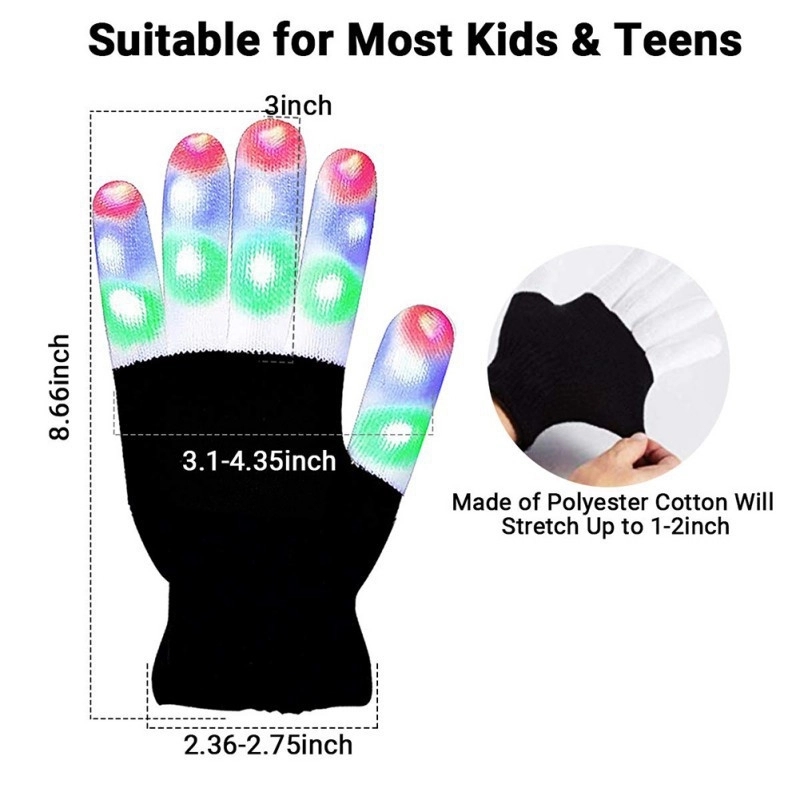 Led Colorful Flashing Finger Lighting Gloves 3