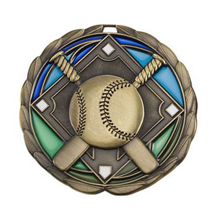 Baseball Color Epoxy Medallion (2-1/2")