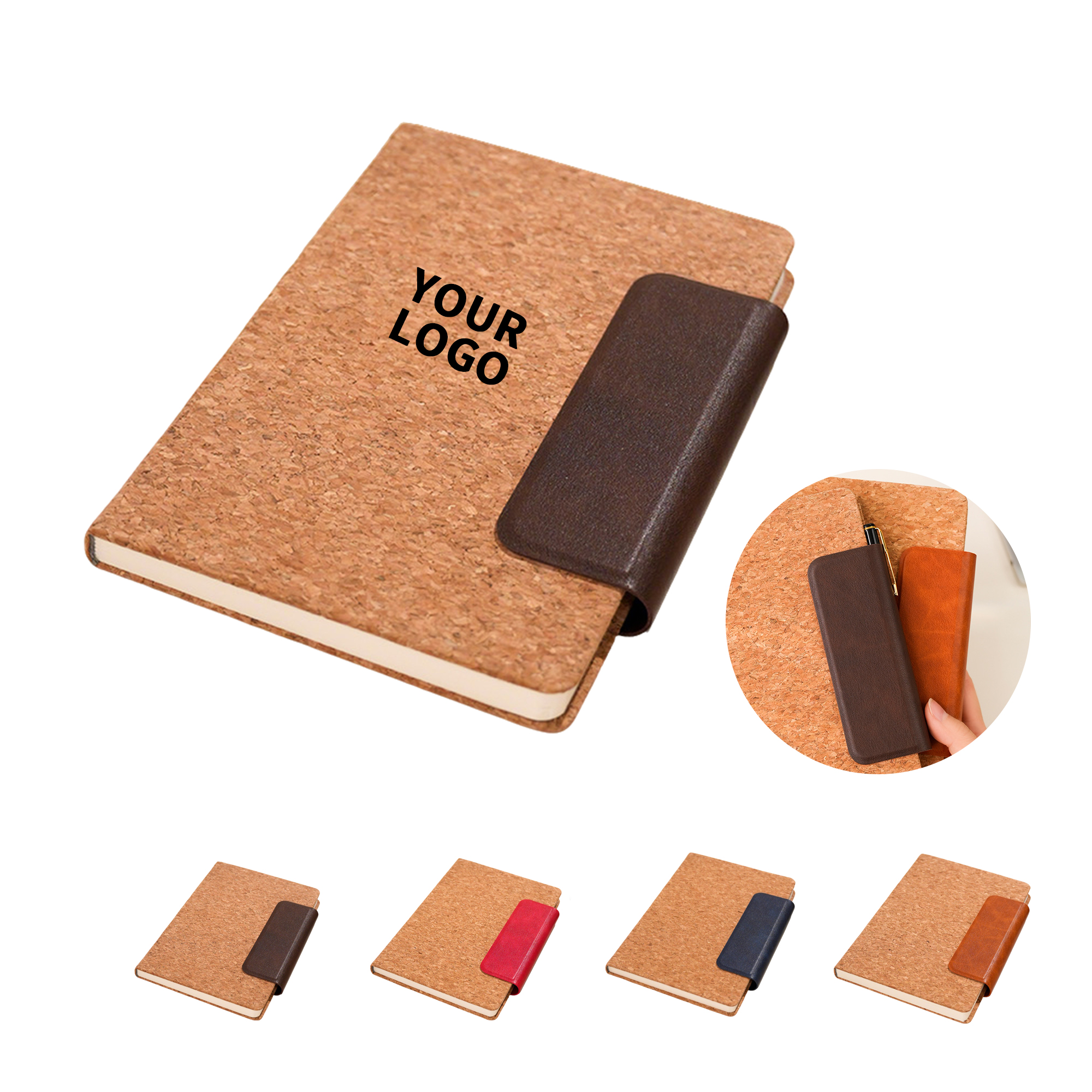 Wood Cover Journal With Magnetic Closure Pen Pocket 8.35 x 5.71" 3