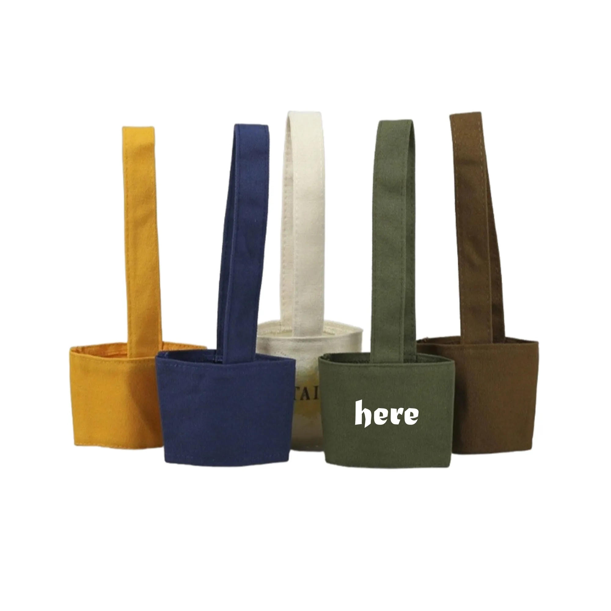 Portable Canvas Drink Holder Beverage Cup Sleeve Eco