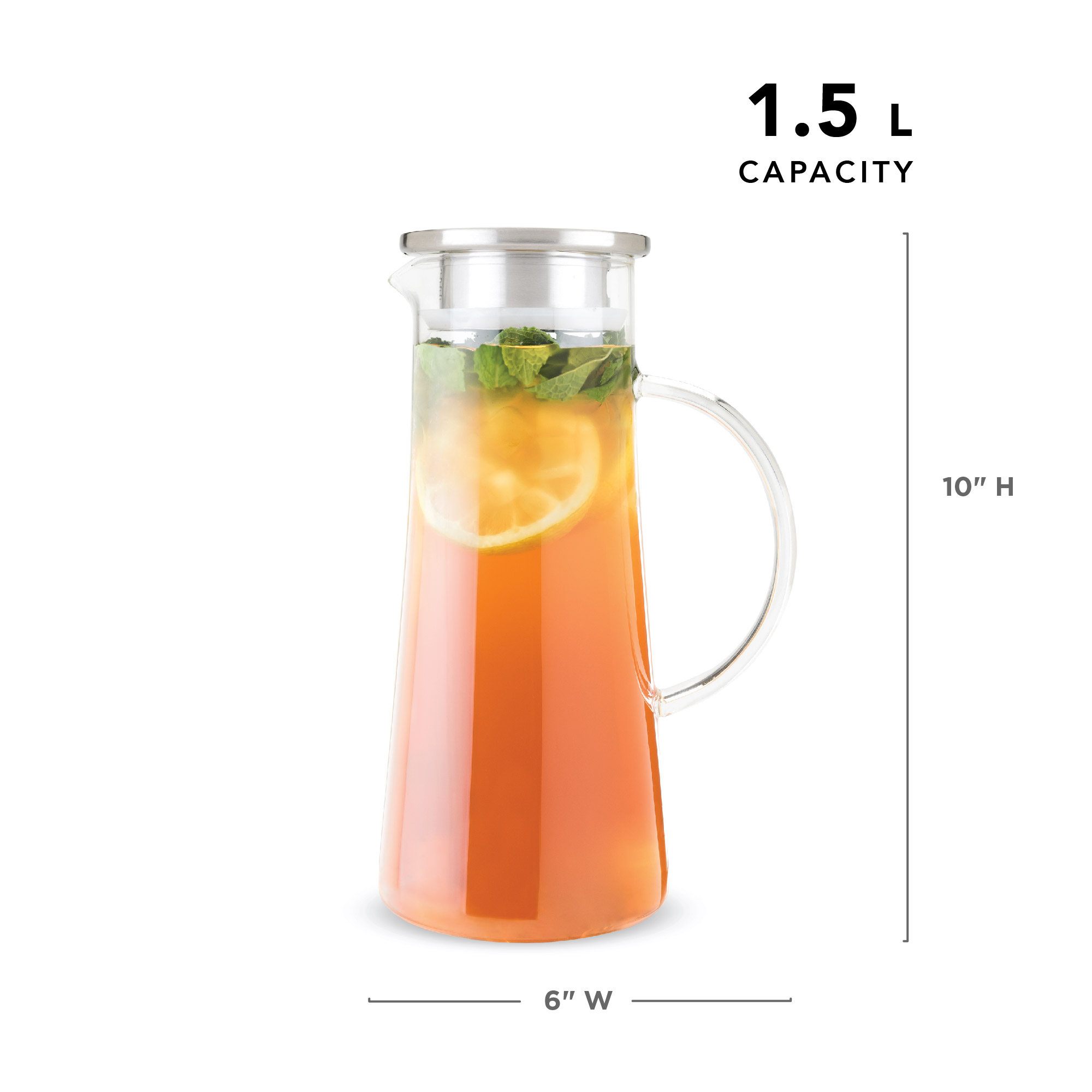 Pinky Up® Charlie Glass Iced Tea Carafe 20