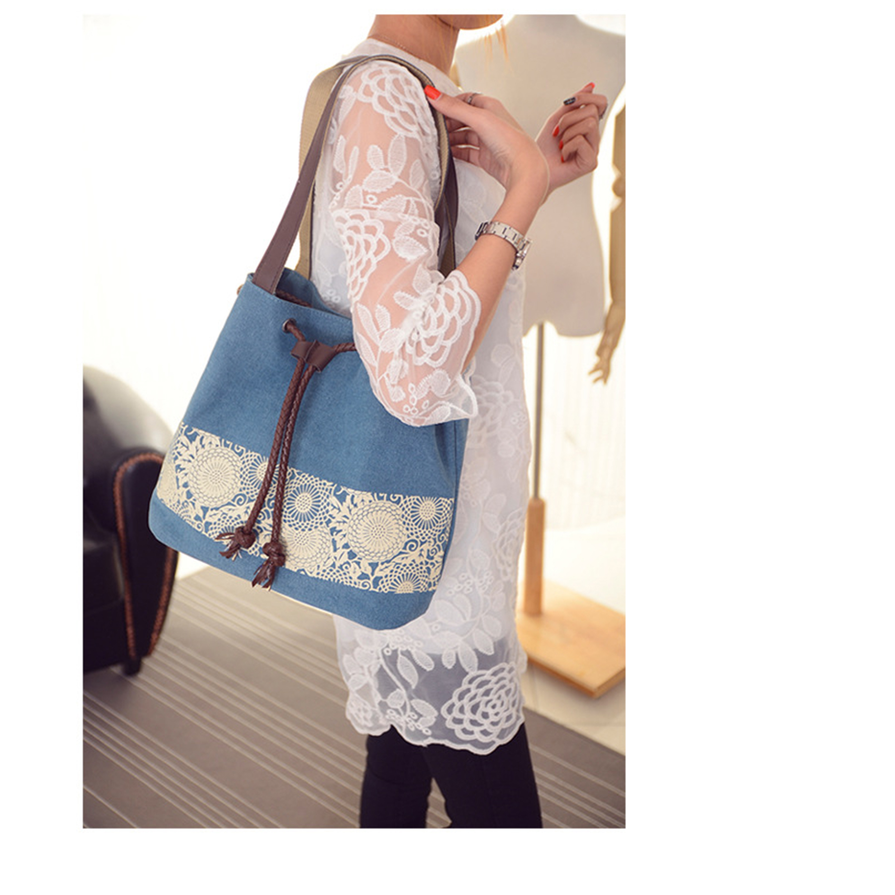 Women Printing Canvas Tote Bags 9