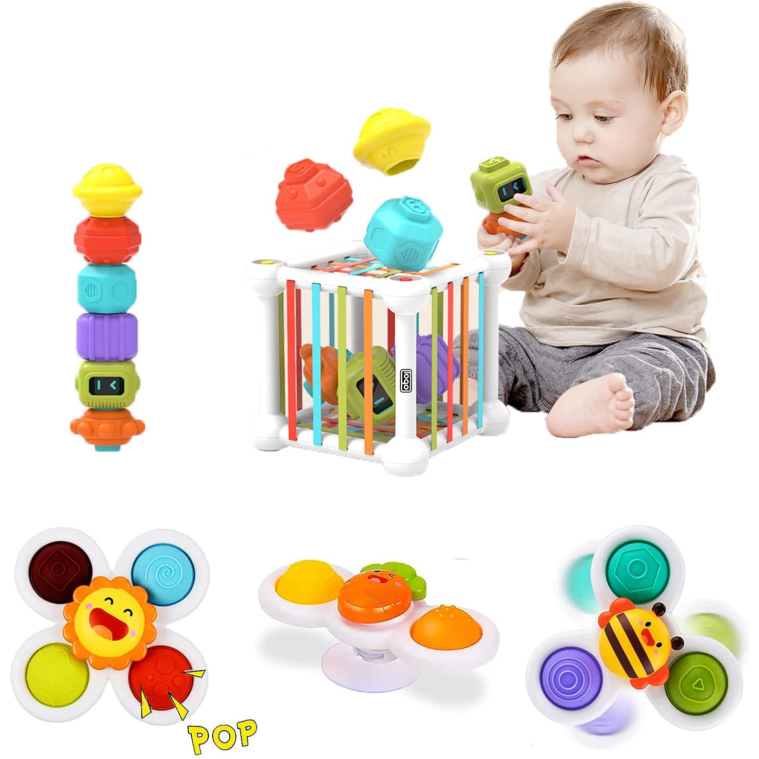 Baby Early Learning Sensory Bin Shape Sorter Montessori Toys 2
