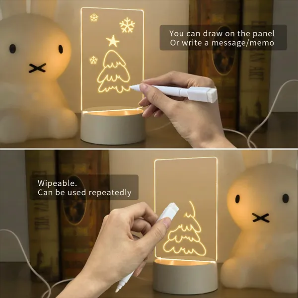 Acrylic Led Night Light Message Note Board 6
