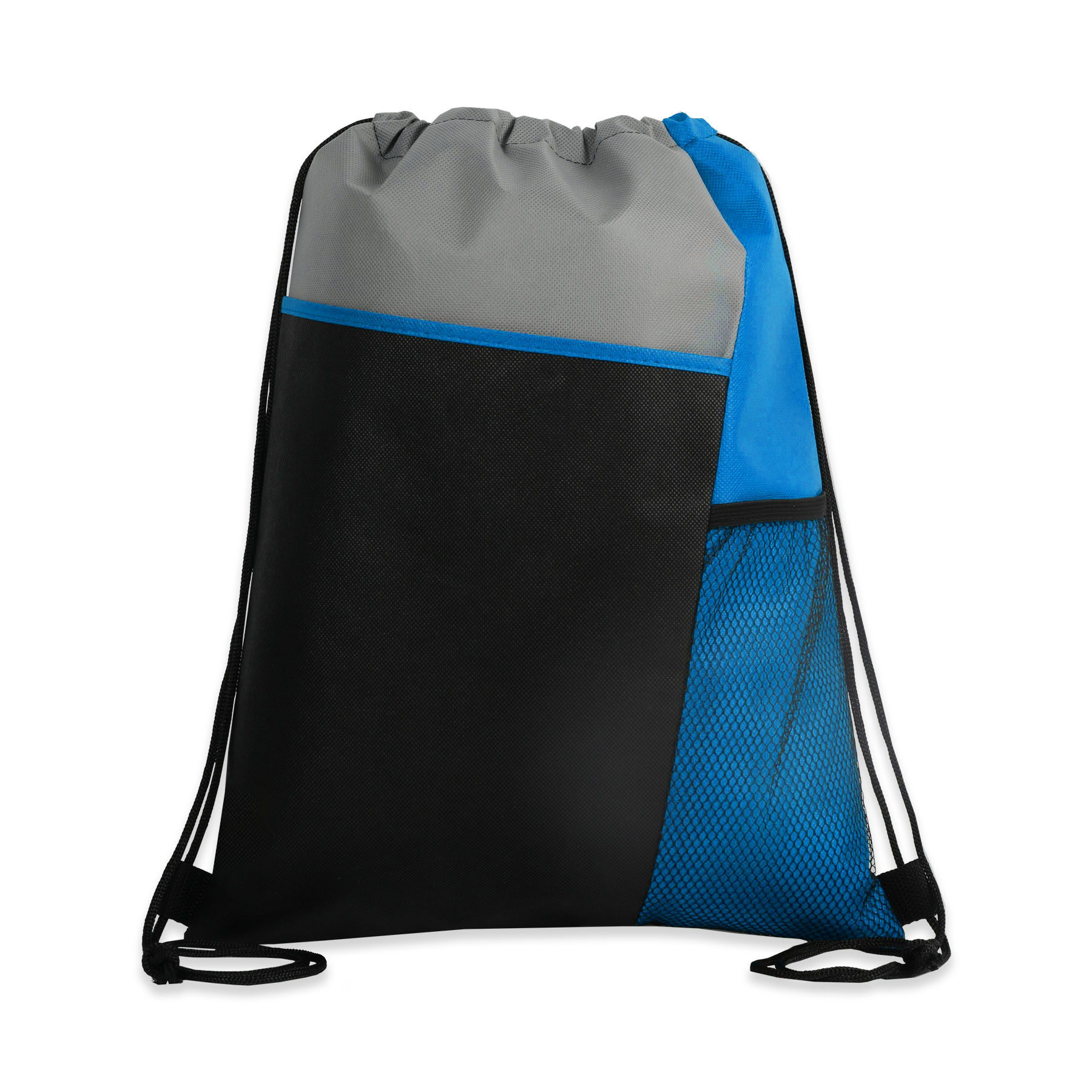 Tri-Colored Mesh Pocket Drawstring Backpack 10