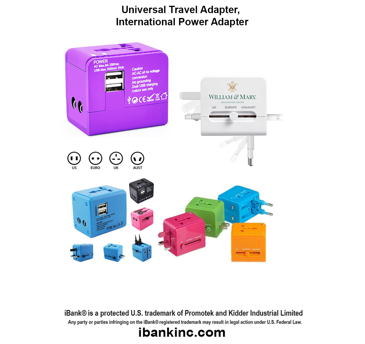 iBank ® Universal Travel Adapter, International Power Adapter 2