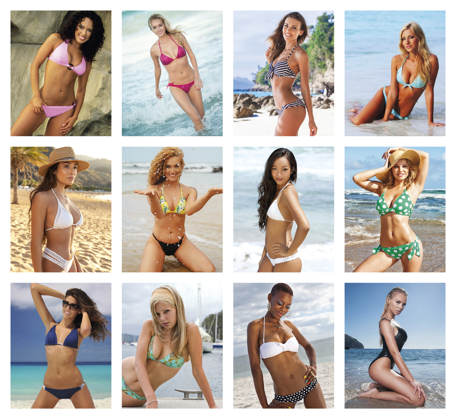 Triumph® Calendars Press-N-Stick Full-Color Header Sunshine Girls Calendar