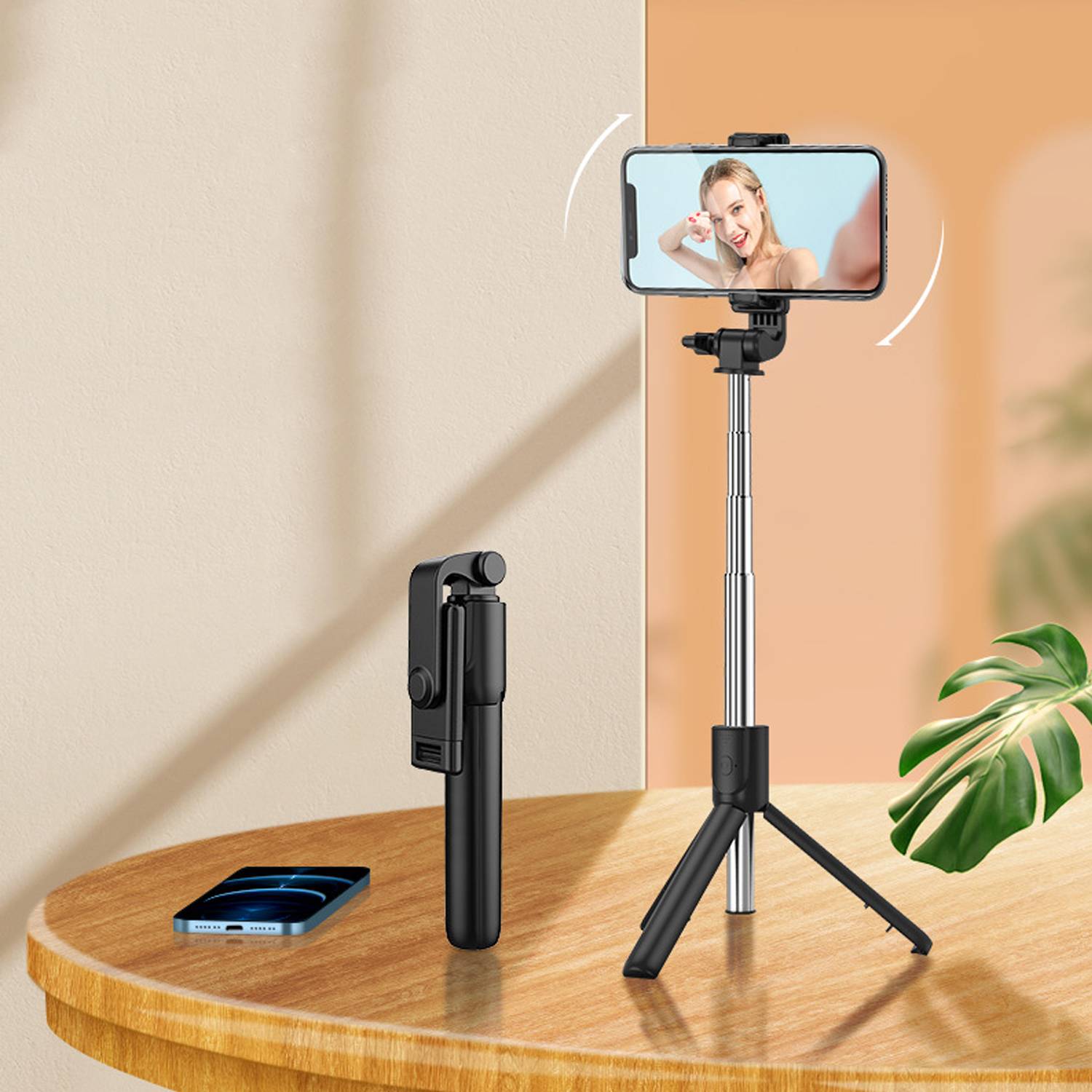 Mobile phone selfie stick Bluetooth 4