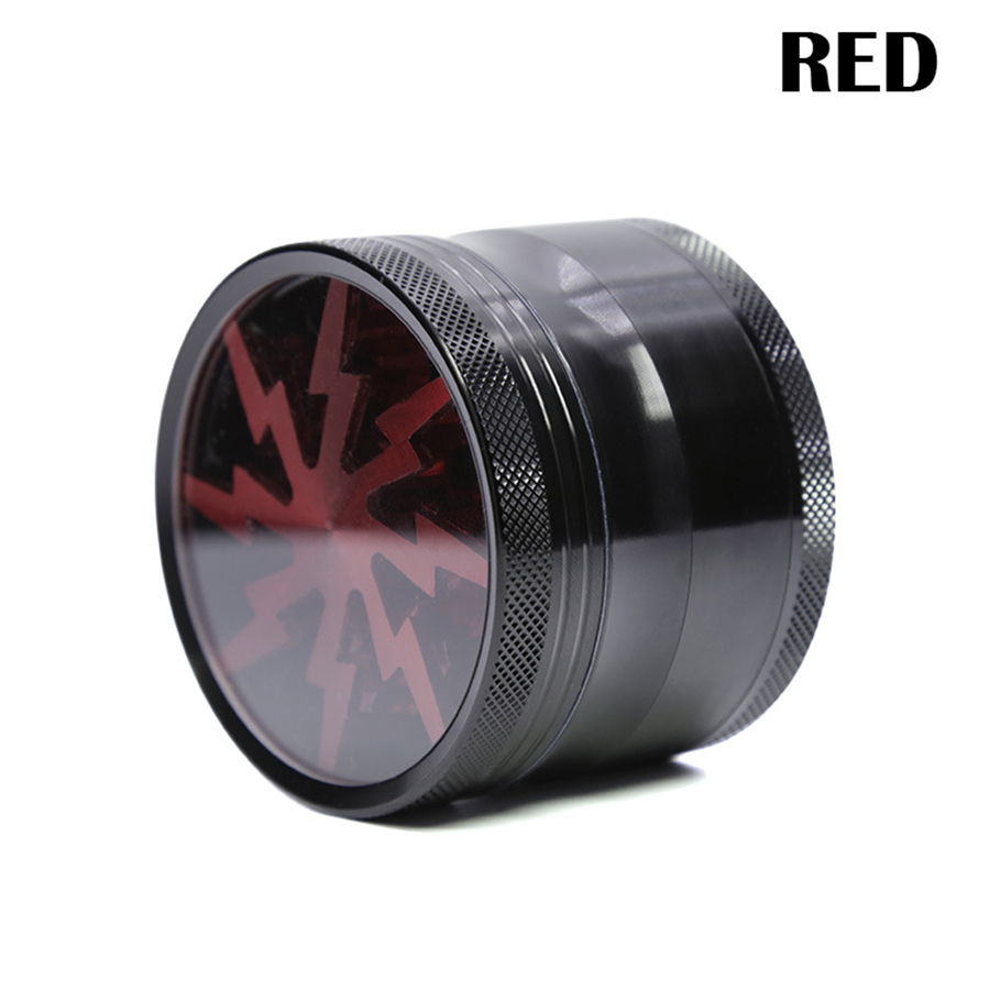 Premium Aluminum Alloy Herb Grinder 2.45" 4 Piece Metal Grinder with Pollen Catcher and Clear 15