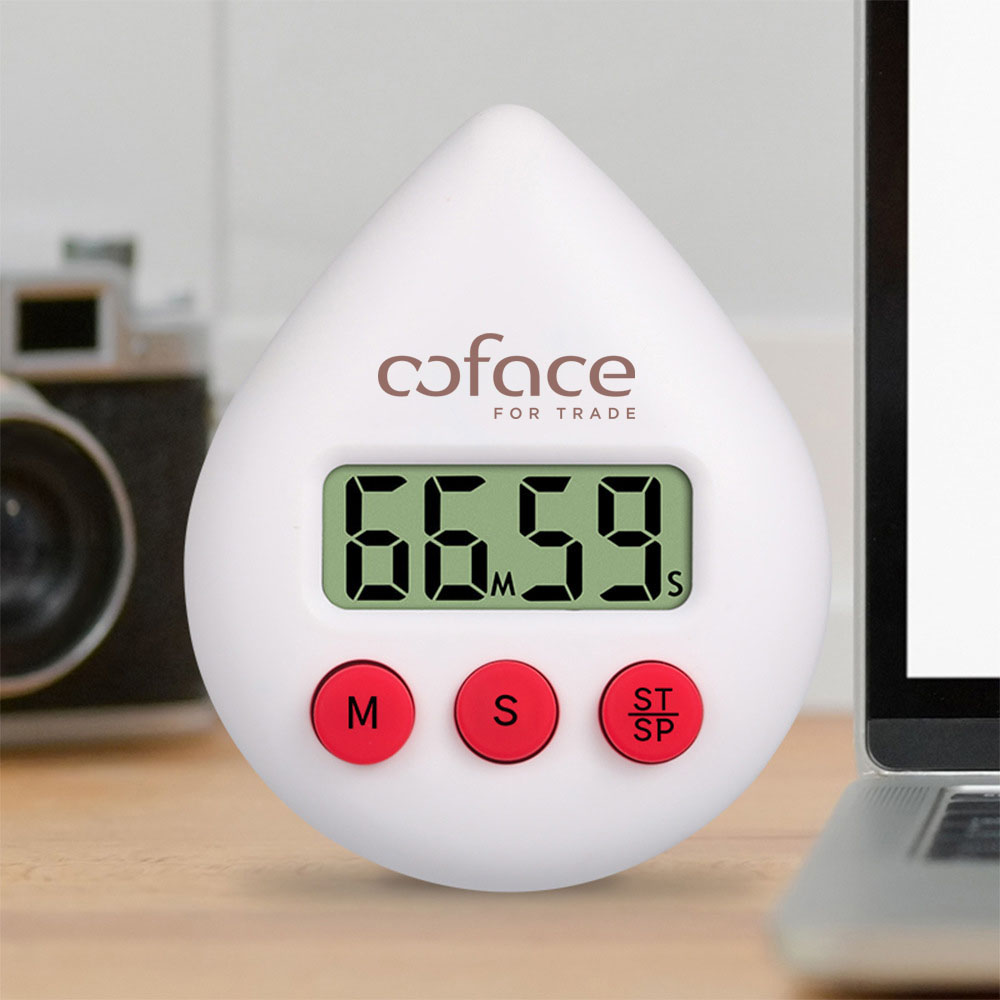 Digital Timer in Water Drop Shape With Easy Button and Built In Suction Cup 12