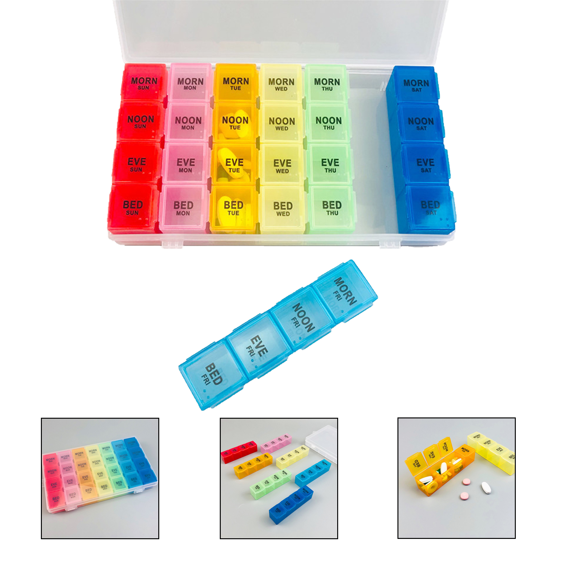 Rainbow Color Weekly 7 Day Pill Box 3